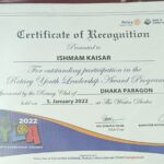 Ishmam Kaisar - Rotary Youth Leadership Award