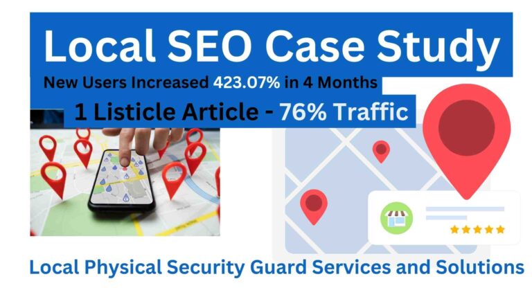 Local SEO Case Study – New Users Increased 423% in 4 Months