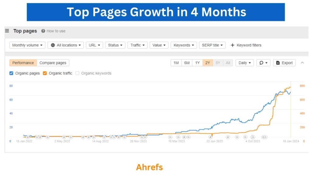 Local SEO Case Study Top Pages Growth in 4 Months